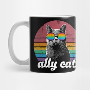 Ally Cat LGBT Rainbow Flag Mug